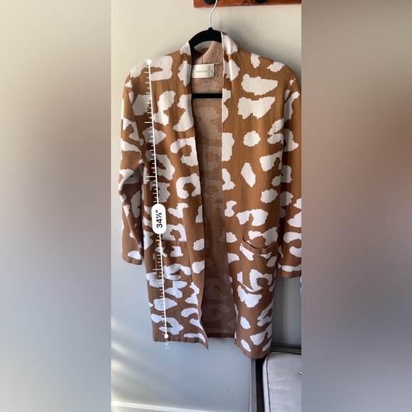 Animal Print Open Front Cardigan Small - Picture 8 of 11